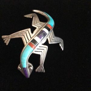 Turquoise-Silver pin